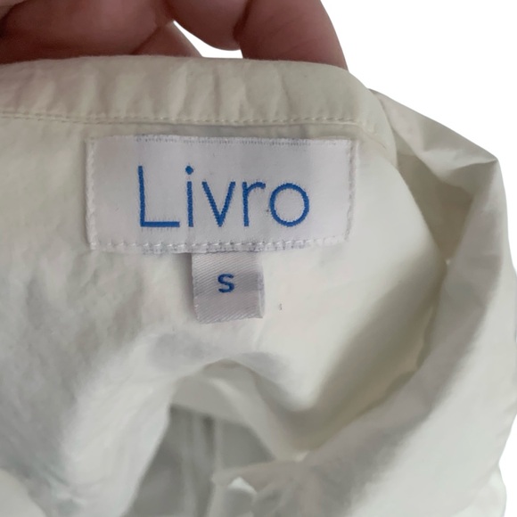 Livro Small White Crisp Mini Shirt Dress  Minimalist Classic Quiet Luxury - Picture 6 of 7